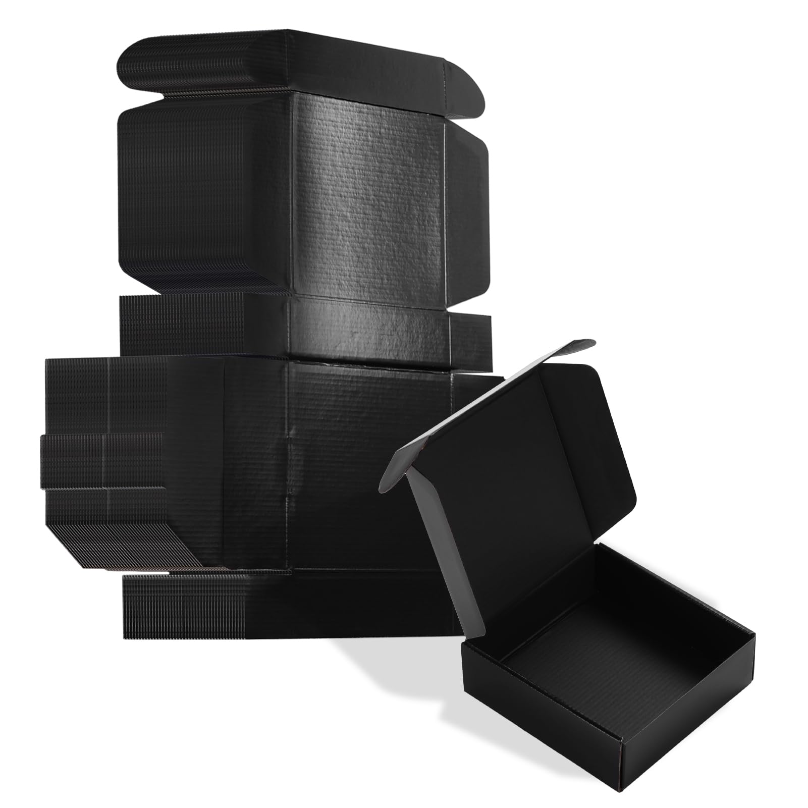 ZBEIVAN 6x6x2 Black Shipping Boxes Set of 50, Corrugated Cardboard Mailer Boxes for Packaging Small Business Mailing Gifts — image 1