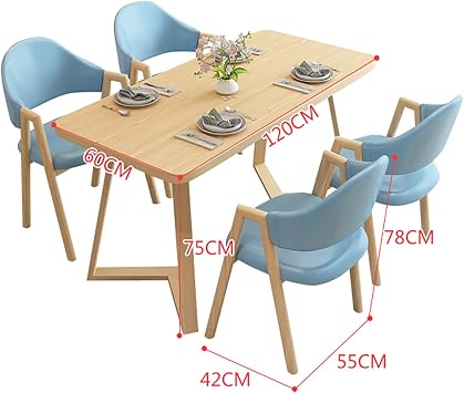 Dining Table Set For 4 People, Square Dining Table and Chairs, Dining Table Set For 4, Table Set, Stylish 4-Person Chair Set, 4-Person Dining Table Set, Coffee Shop Kitchen, Small Space, 47.2 x 23.6 x
