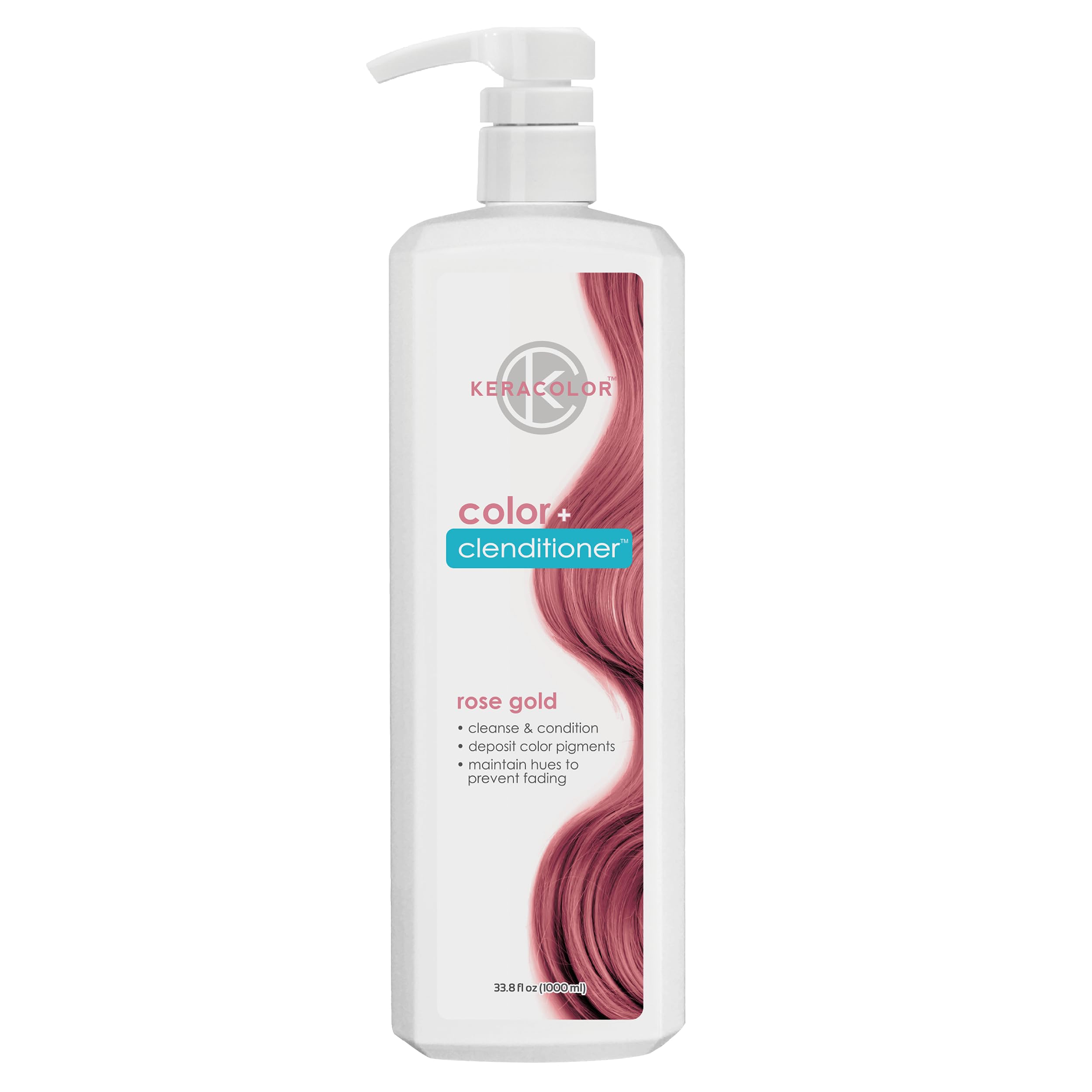 Color + Clenditioner 3-in-1 Color-Depositing Conditioner, Gentle Cleansing Conditioner Infusing Semi-Permanent Hair Color, 9 Shades, 33.8 Fl Oz