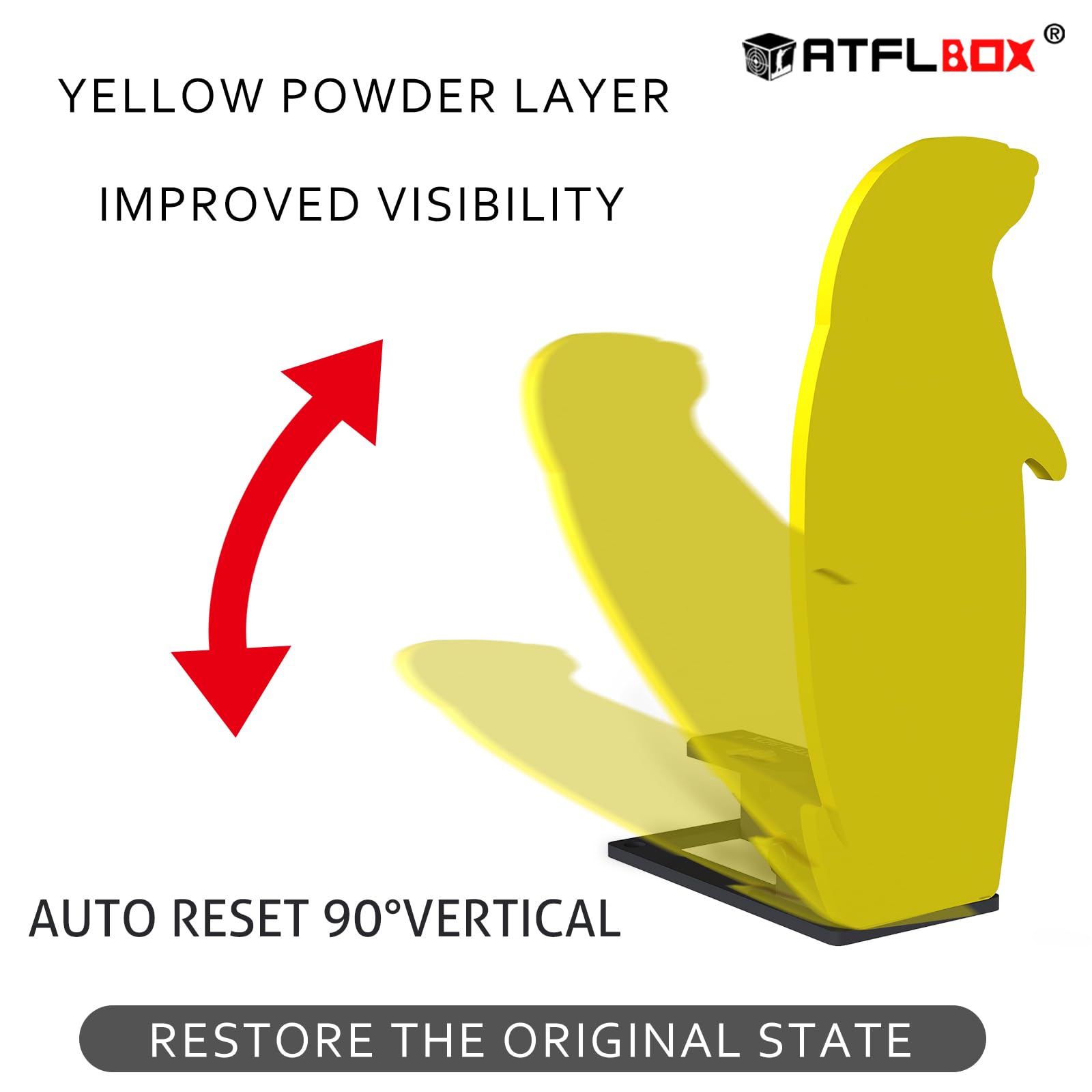 Atflbox 3/8'' AR500 Auto Reset Target, 12.5x5.5 inch Prairie Dog Silhouette Classic Popper Steel Shooting Target for Shooting Range, Suitable for Pistol, Rifle, Handgun, Shotgun, Rimfire (1 Pack)