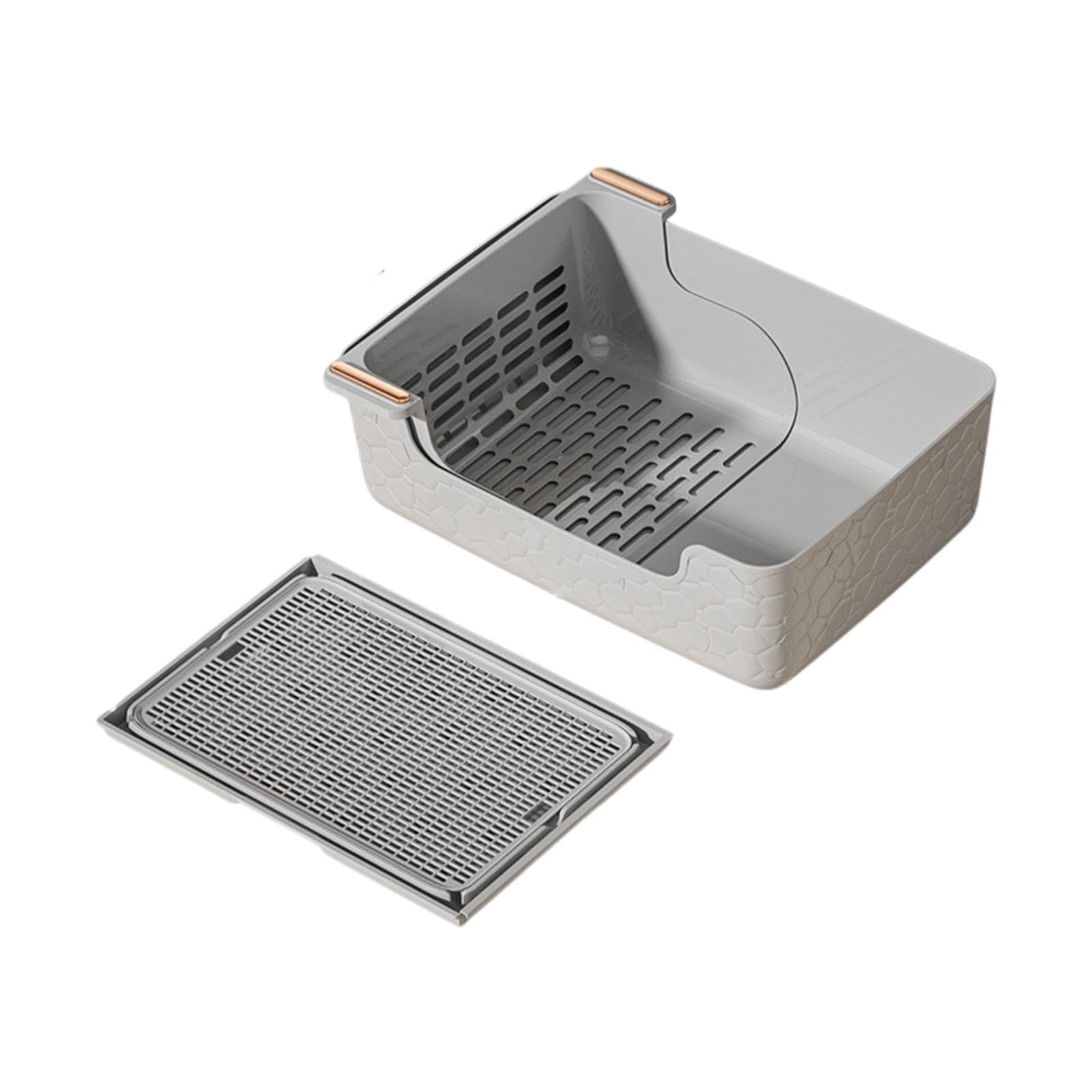 Pet Dog Toilet Pet Pee Toilet Easy Maintenance Sturdy Training Corner Dog Potty Tray for Puppy Cats Other Pets Outdoor, Gray with Mat