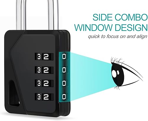 Miniatura 10 de ZHEGE Cerradura de casillero, cerradura de combinación para exteriores, resistente a la intemperie, 2023 actualizado, cerradura de número blanco