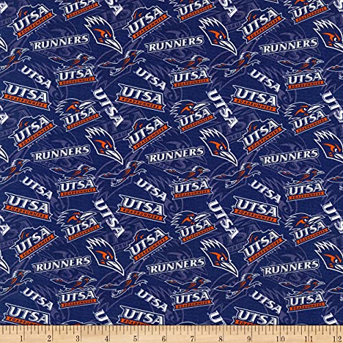 Premium NCAA UTSA Roadrunners Fabric by the Yard - Versatile Lightweight Cotton for Quilting, Fashion, and Crafts