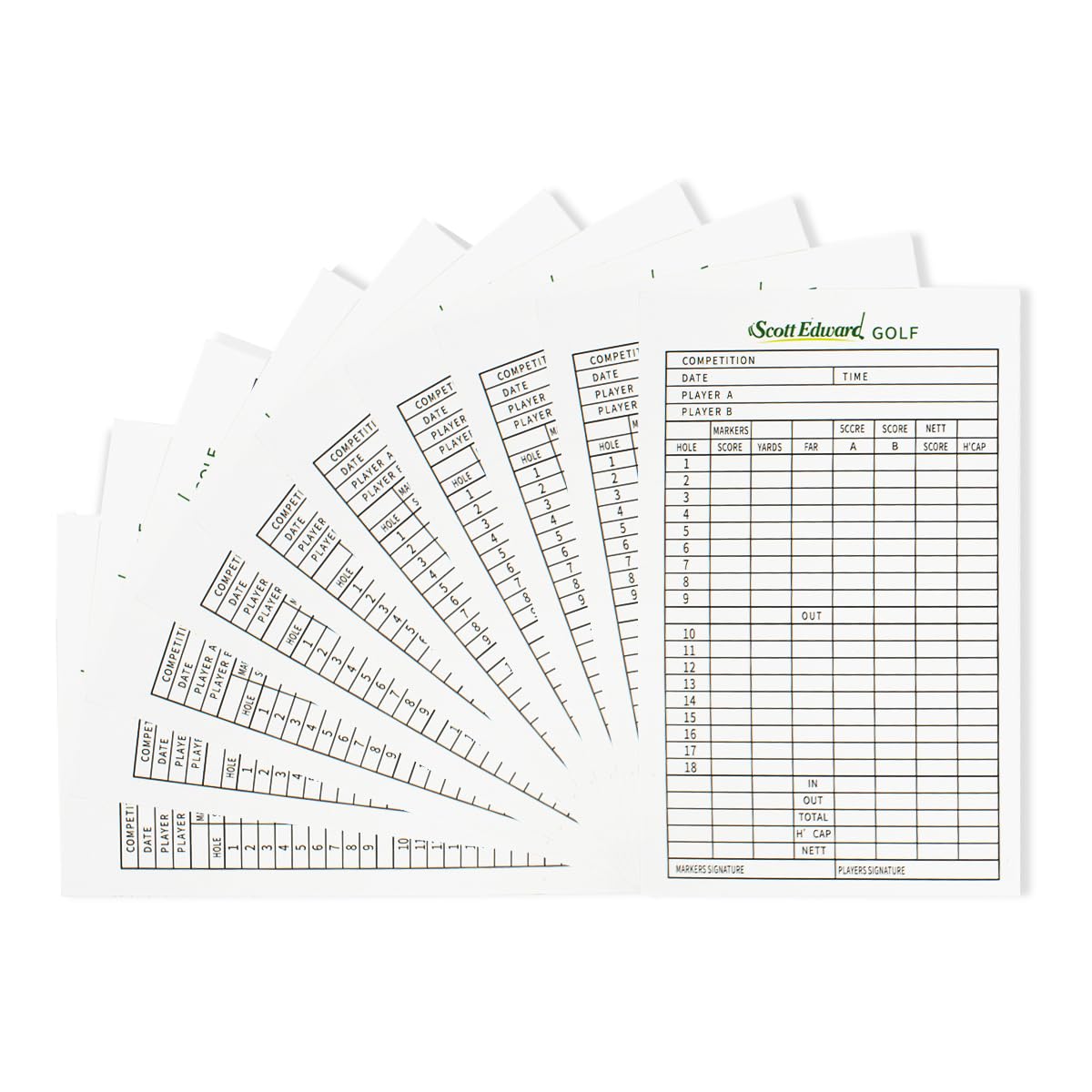Scott Edward Golf Scorecard Cover Leather Scorecard Holder Statistic and Score Tracking Waterproof Soft Thick Umpire Lineup Card Holder(10pcs Paper) โ image 1