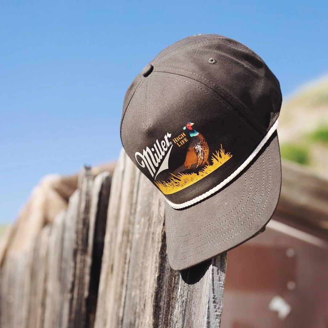 AMERICAN NEEDLE Miller High Life Beer Canvas Cappy Adjustable Snapback Baseball Trucker Hat (23005A-MHL-ARMY)