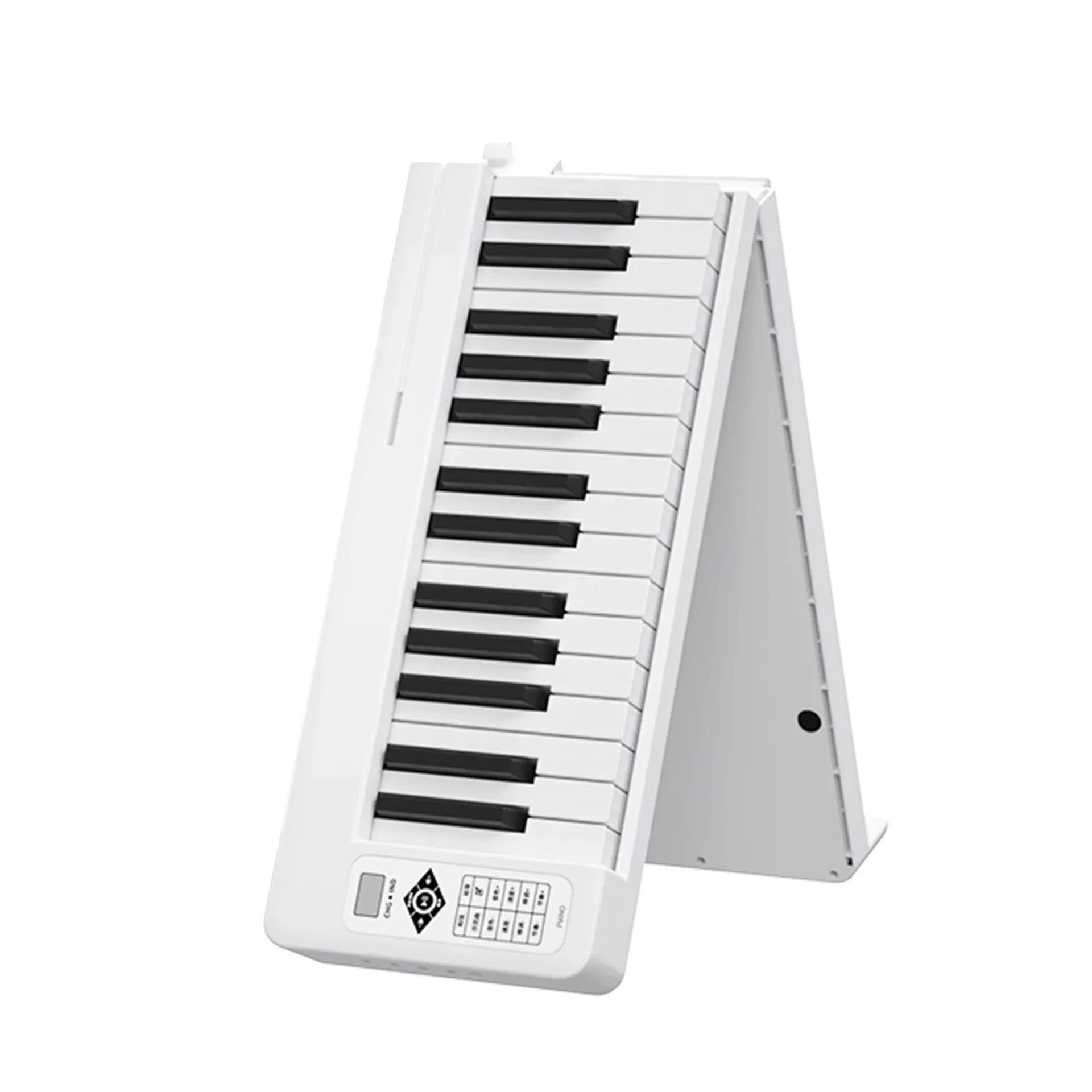 Pianino Elektroniczne 61 Klawiszowa Składana Klawiatura Muzyczna Do Fortepianu Przeznaczona Dla Początkujących Do Ćwiczeń I Występów(White)