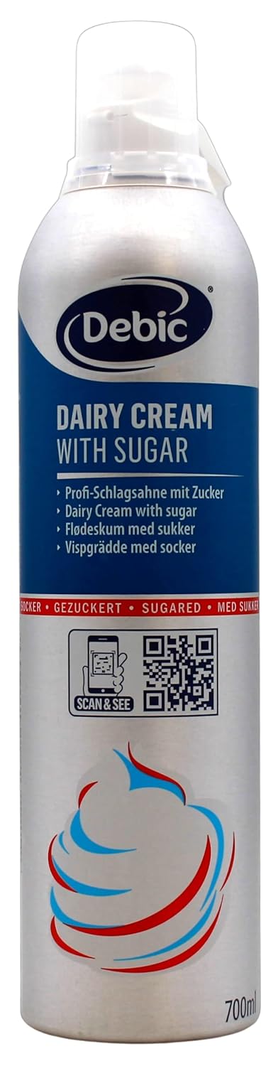 Debic sprühfertige Profi-Schlagsahne mit Zucker, 1er Pack (1 x 700ml ...