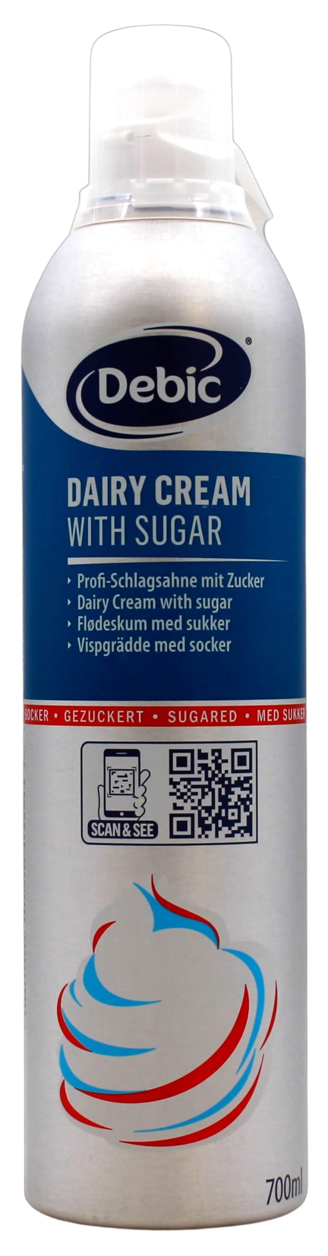 Debic Profi-Schlagsahne mit Zucker, 3er Pack (3 x 700ml)