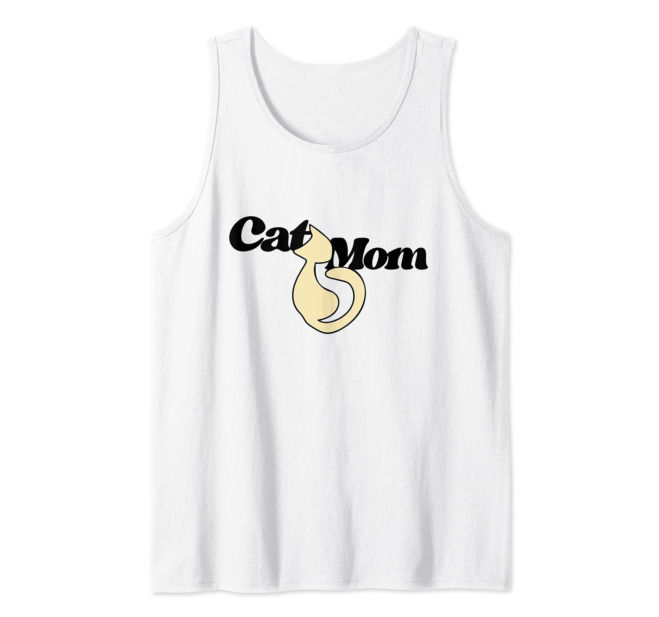 Cat Mom funny cat person Tank Top, White