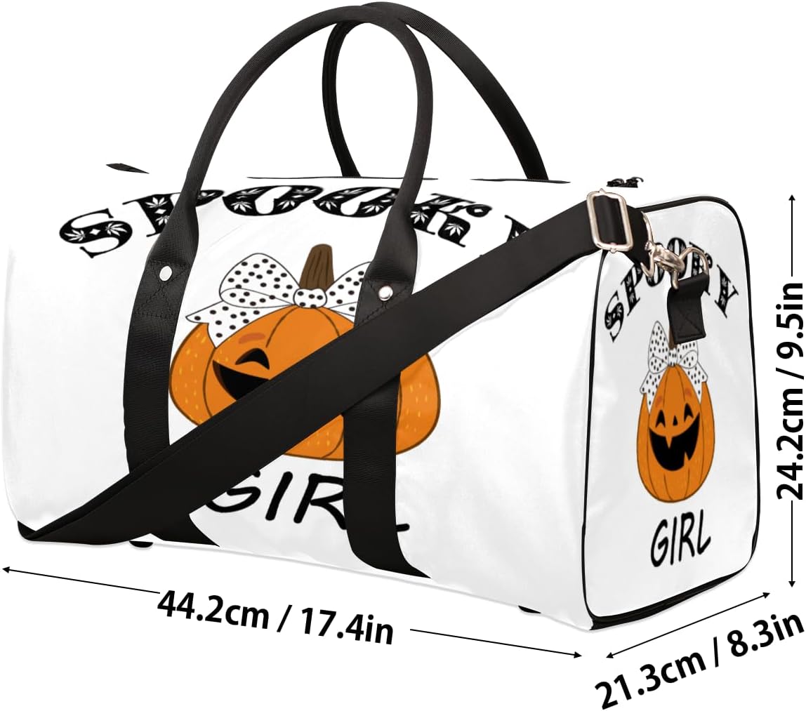 Spooky Travel Duffel Bag for Women Men Large Capacity Overnight Weekender Bags for Lightweight Waterproof Sport Gym Bag for Workout Yoga Swim
