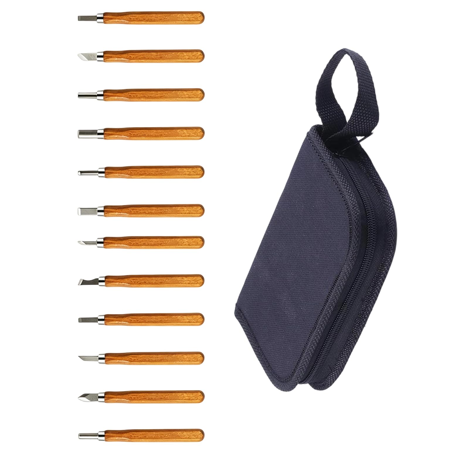 12Pcs Wood Carving Cutter Set Handle Chisels Woodworking Carving Set Art Cutter Woodworking with Storage Case Wood Sculpting Equipment