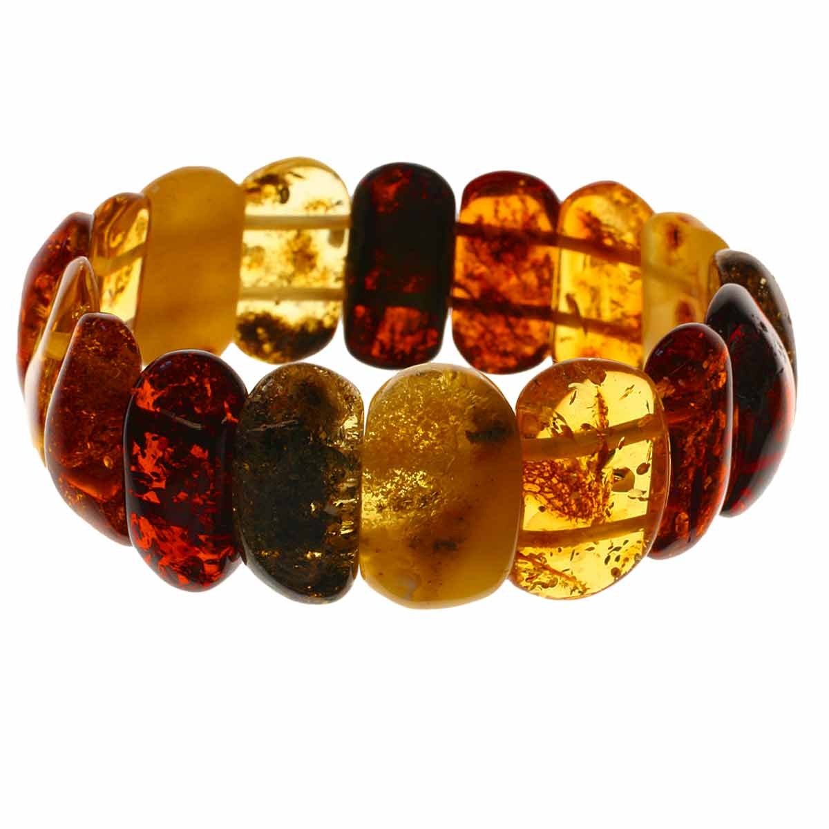 Damen-Bernsteinarmband Gummizug, multicolour 0022410063570