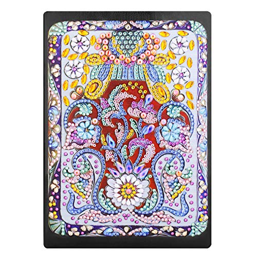 Notebook with Diamond Painting Cover Diary Book DIY Journal Book 104 Pages A5 Plain/Blank Book for Writing and Planning Flower