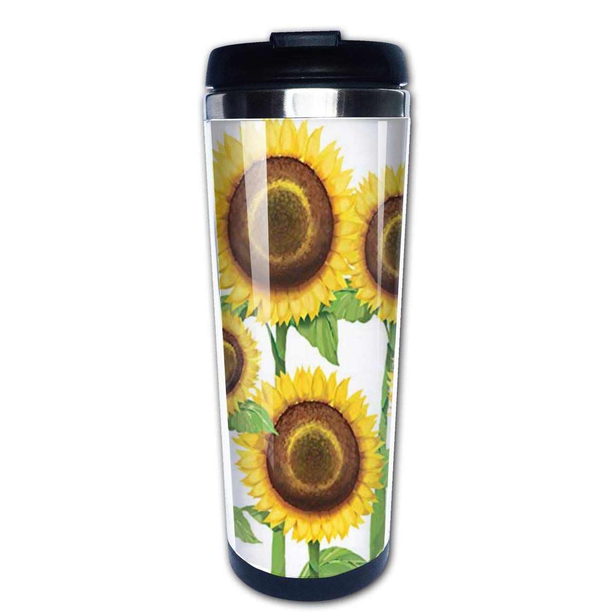 Hasdon-Hill Sunflower Travel Coffee Mug for Women Girl, Stainless Steel Tea Cup Birthday Christmas Gifts 12 Oz