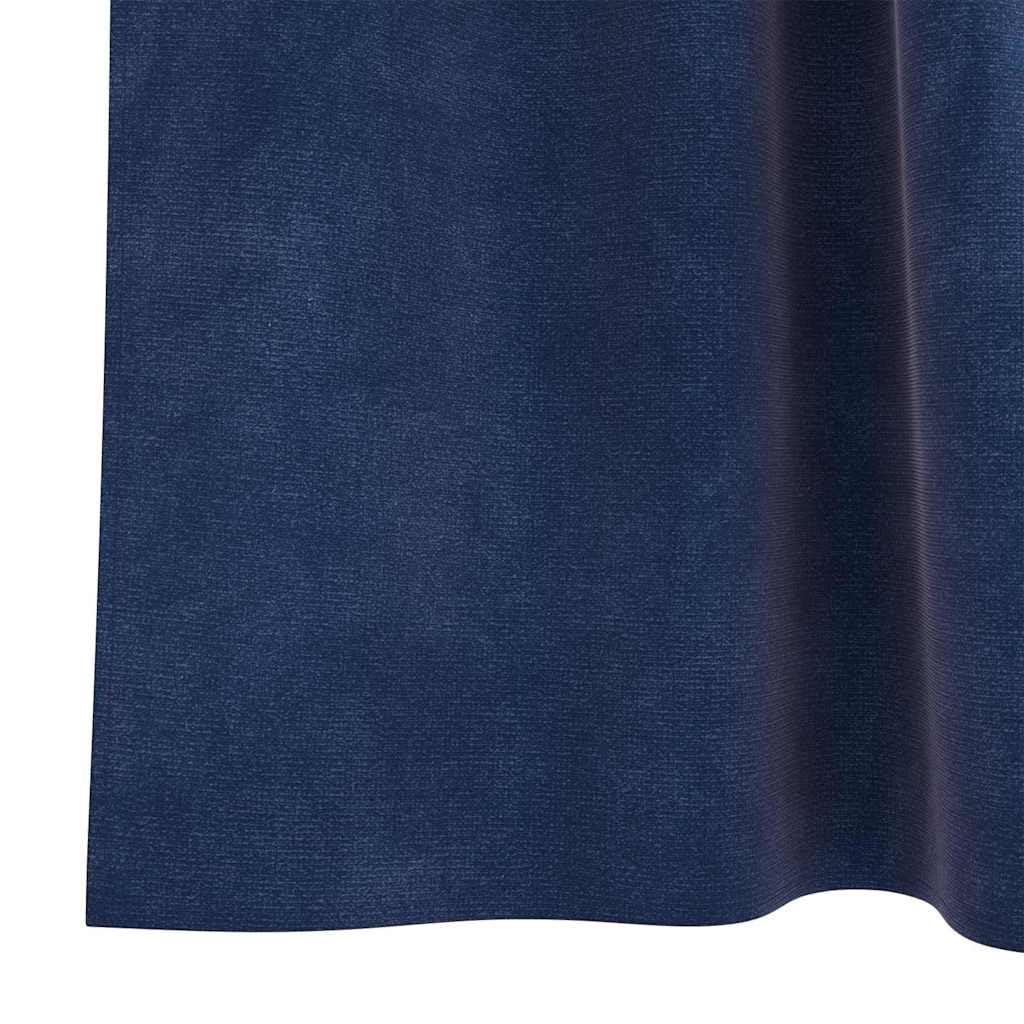Cortinas opacas 2 unidades azul oscuro 140 x 260 cm de terciopelo con trabillas de tela, cortinas de fácil cuidado para dormitorio, salón, bloquean la luz