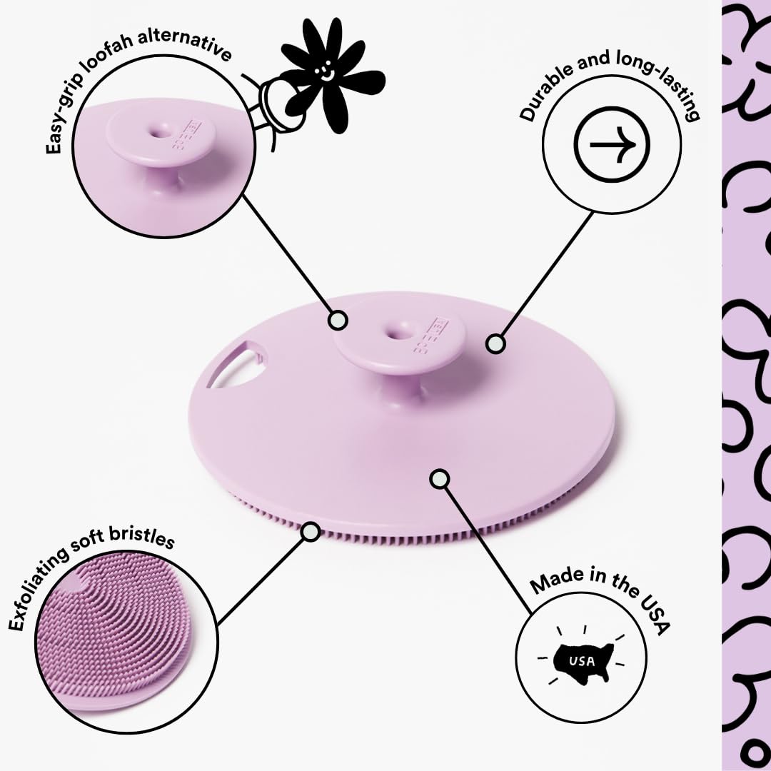 Boie USA Scrubber per il corpo – alternativa igienica ed esfoliante alla luffa – si sente come uno scrubber in silicone delicato sulla pelle sensibile, ipoallergenico, senza BPA e lattice, prodotto