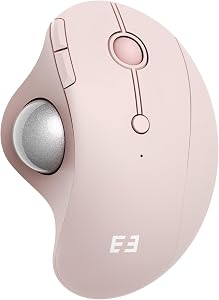 seenda Wireless Trackball Mouse, Ergonomic Bluetooth Rollerball Mouse Rechargeable, 3 Device Connection Optical Mice Adjustable DPI Thumb Control Mice Compatible for PC/Laptop/Windows/Mac - Rose Pink