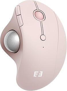 seenda Wireless Trackball Mouse, Ergonomic Bluetooth Rollerball,Rose Pink | USB-C rechargeable, 3-device Bluetooth+2.4G USB, thumb control, 5-level DPI and space-saving comfort for laptop, PC and Mac.