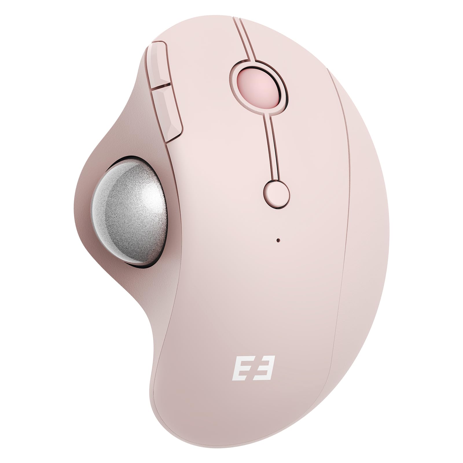 seenda Wireless Trackball Mouse, Ergonomic Bluetooth Rollerball Mouse Rechargeable, 3 Device Connection Optical Mice Adjustable DPI Thumb Control Mice Compatible for PC/Laptop/Windows/Mac - Rose Pink