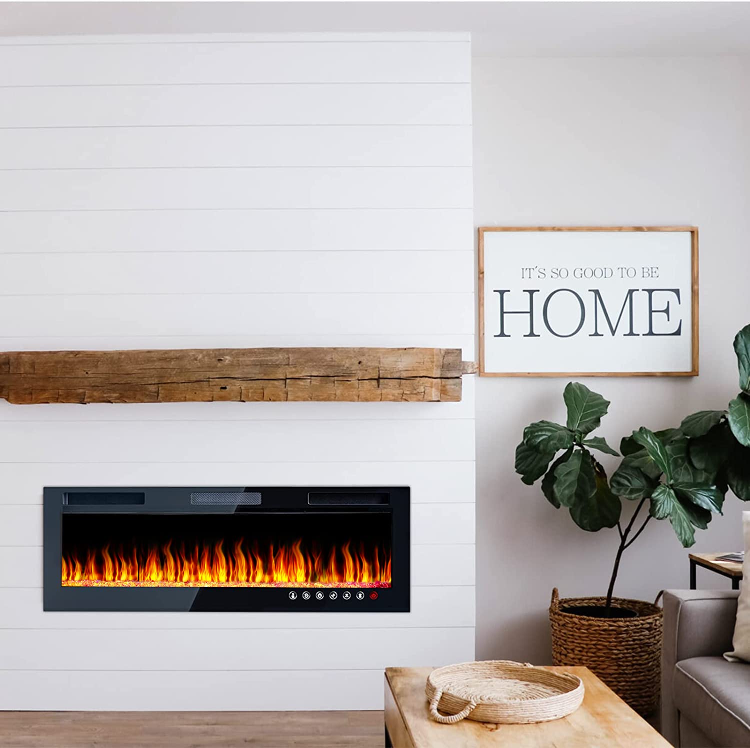 Frhlozdx 36" Inch Electric Fireplace inWall Recessed and Wall Mounted