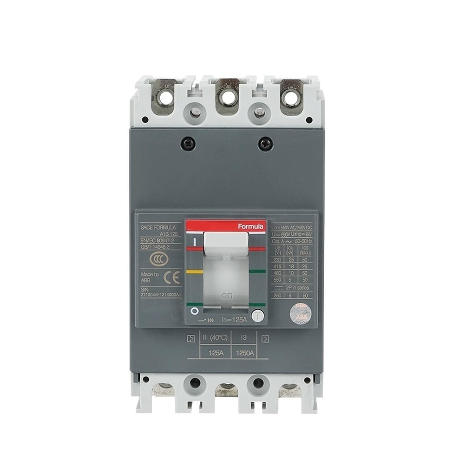Disjoncteur à boîtier moulé Formula A0B100 tripolaire 25V pour tableau électrique