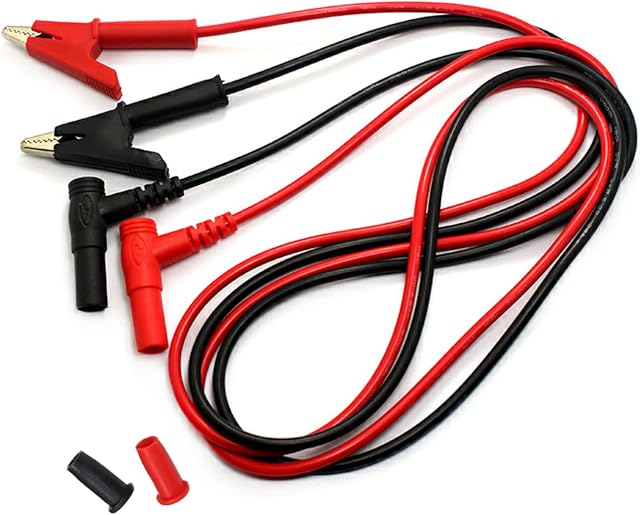 Multimeter Alligator Clips Leads15A 1000V 3.5ft Banana Plug to Alligator Clip Test Lead, 4mm Test Lead Probe Suitable for Most of Digital Multimeter