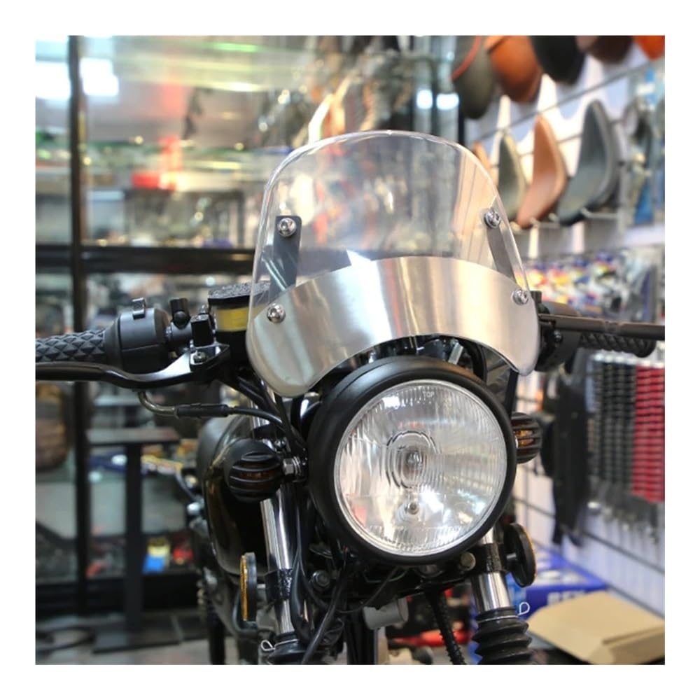 Parabrezza a doppia bolla Accessori Per Moto Parabrezza Universale Per Faro Rotondo Da 5 "-9,45" Deflettore Anteriore Per Zanzariera