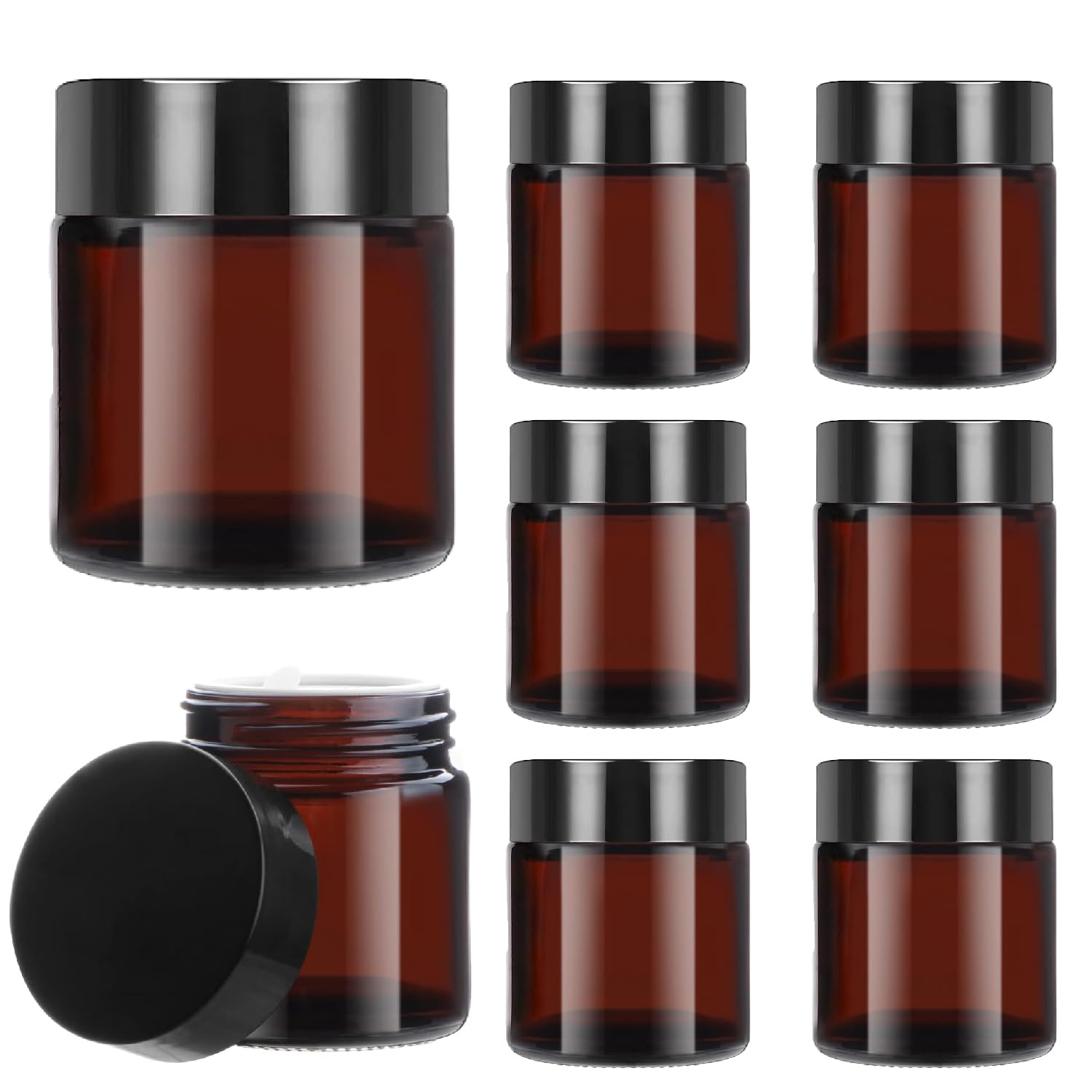 Yarlung 16 Barattoli In Plastica Ambrata 226g Con Coperchio, Vuoti Per Creme E Scrub
