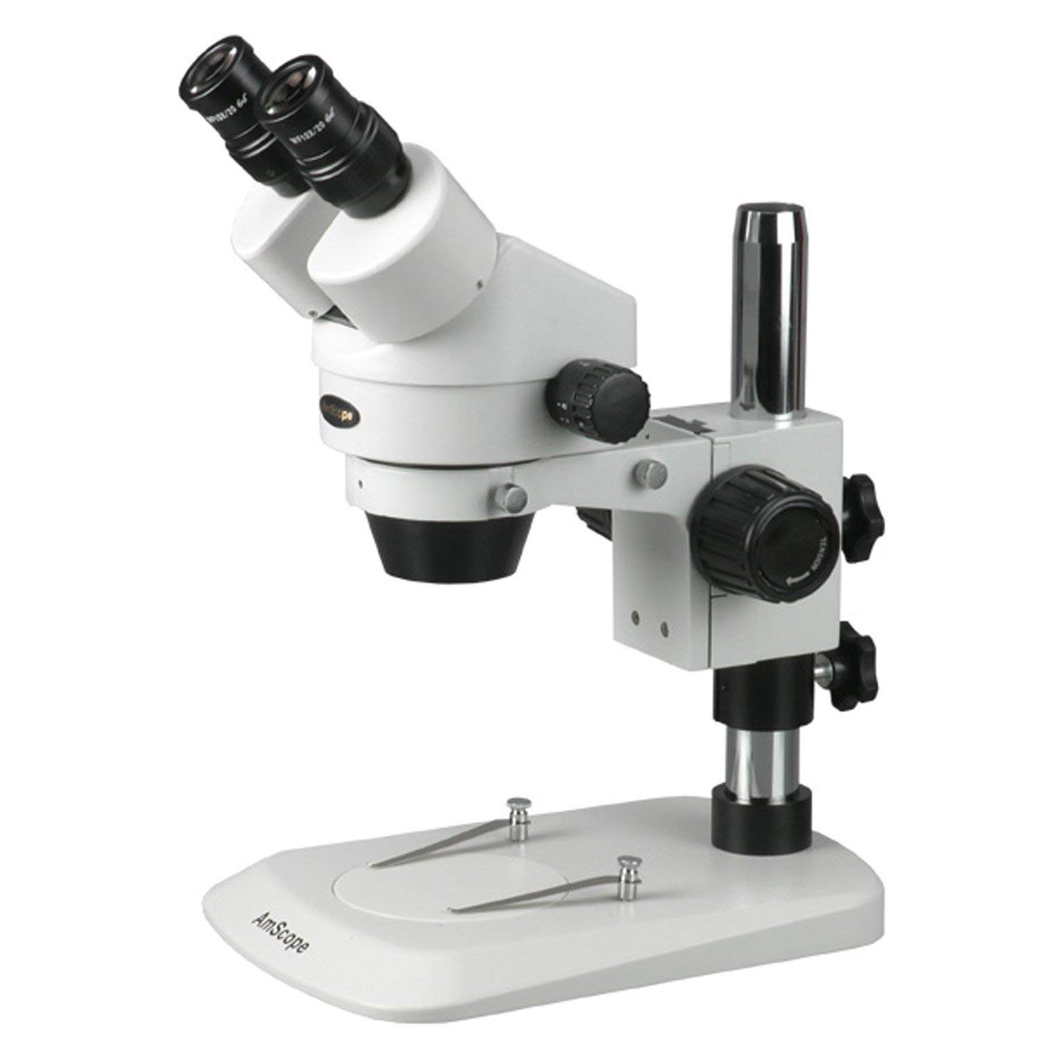 AmScope SM-1BNZ Professional Binocular Stereo Zoom Microscope, WH10x Eyepieces, 3.5X-90X Magnification, 0.7X-4.5X Zoom Objective, Ambient Lighting,