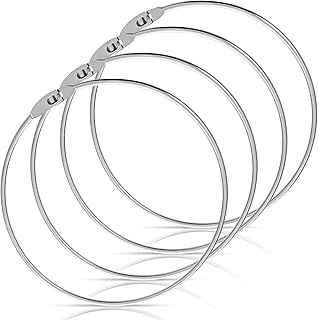 Matwsec 4 Pcs Metal Large Key Ring, Big Binder Rings, Wrench Organizer Easy to Open and Close, Heavy Duty Key Ring Hoop for Bib Vests Craft Index Card Dream Catcher Key (6.18 Inch)