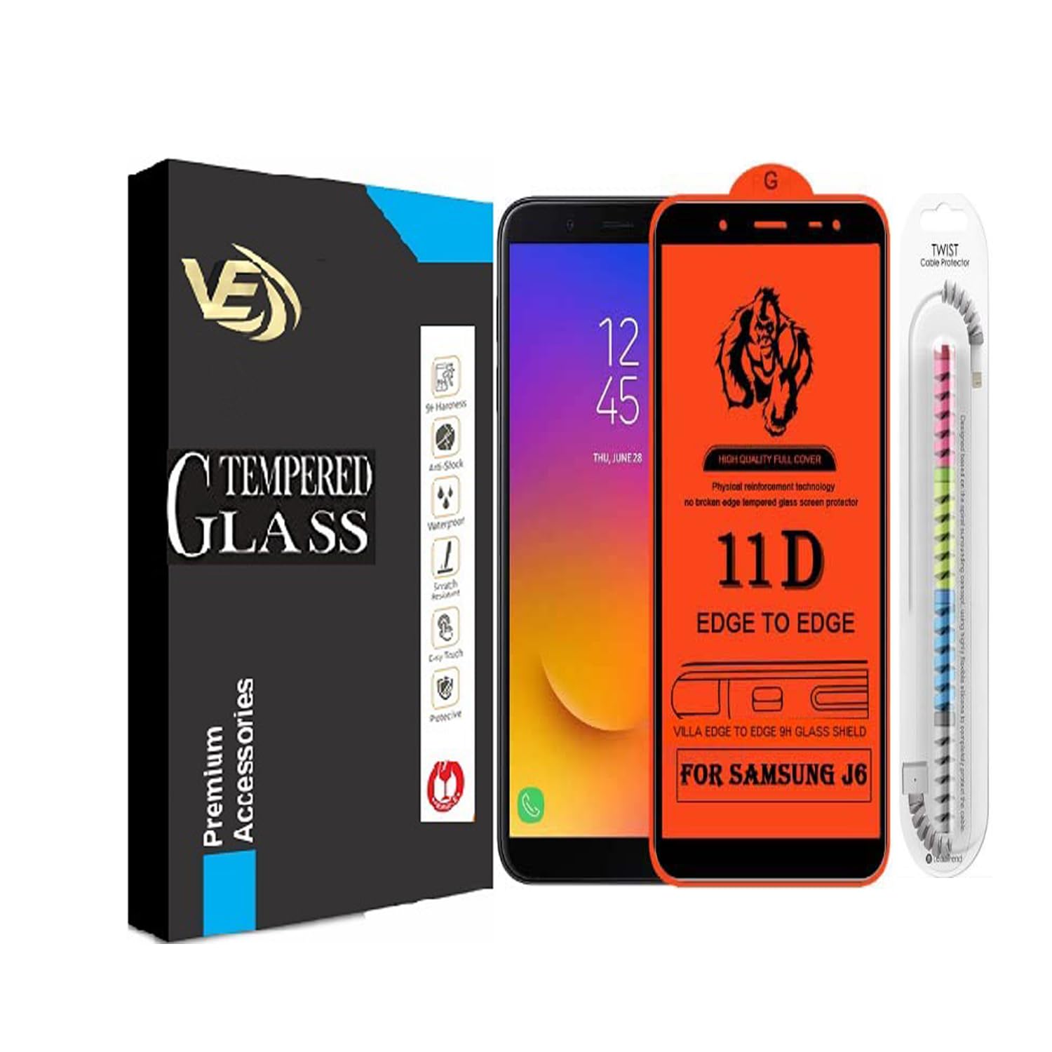 VILLA SAMSUNG GALAXY J6 Tempered Glass | Screen Protector Full HD Quality Tempered Glass Anti-Scratch Edge to Edge Coverage (B0CH8R5S9S) Amazon Price History, Amazon Price Tracker