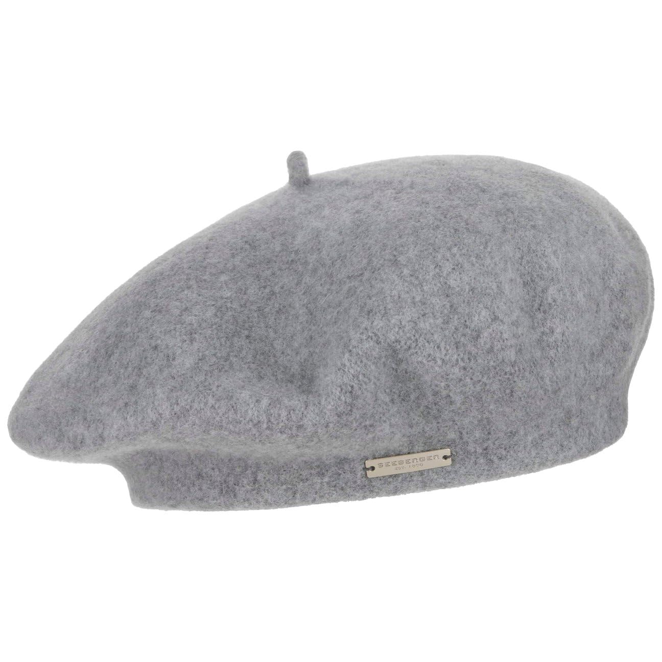 Seeberger Woolmark Beret for Women Winter Beret Virgin Wool Cap (One Size - Light Grey)