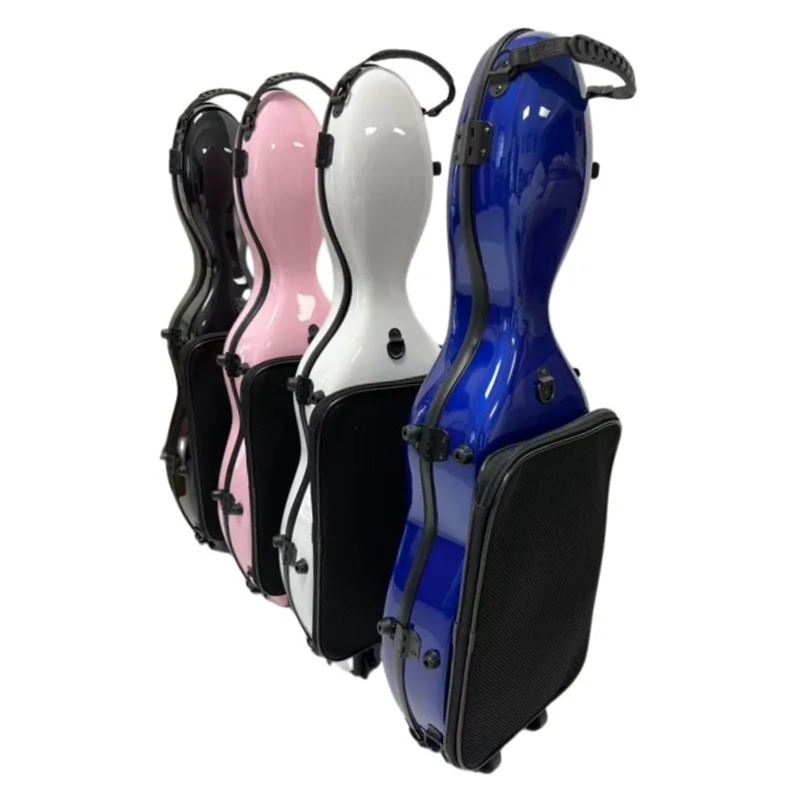 Hartschalenkoffer for 4/4-Geige mit Musiktasche/Rädern, Geigenkoffer-Rucksack, doppelter Schulter-Geigenkoffer Für Aufführungen Im Freien(Pink)