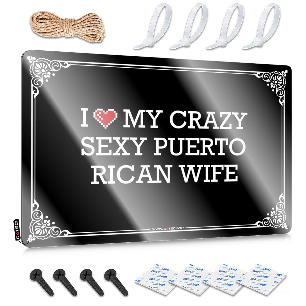 Fzfn Colour Vintage Poster Nice Camper Decorations For Inside Decor I Love My Crazy Sexy Puerto Rican Wife - Vintage Wall Decor For Mount(30X40cm)