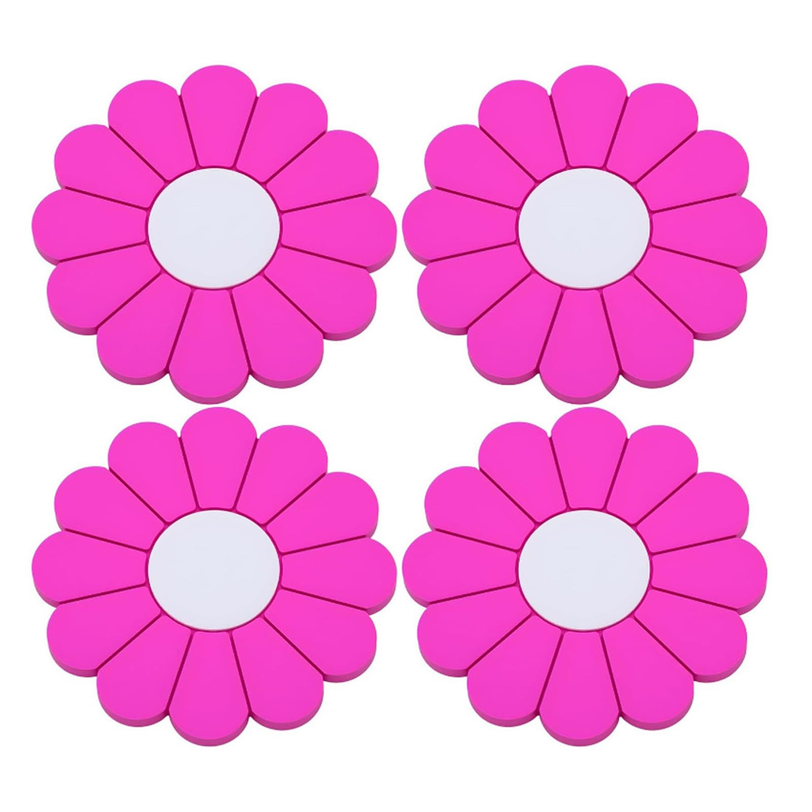 Colorful Floral Pattern Auto Drink Coasters Anti Spill PVC Slip 4 Pieces PVC Auto Drink Coasters Inserts