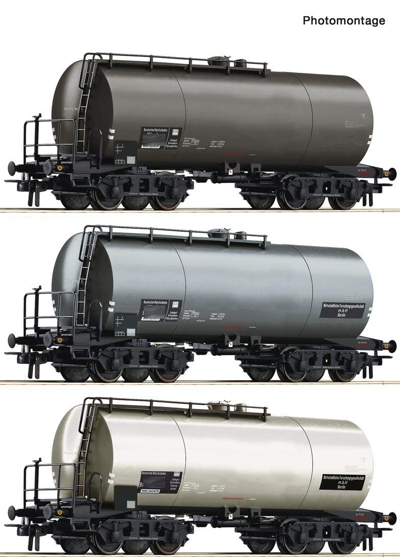 H0 Set 3 pz. vagoni cisterna della DRG Roco 76015