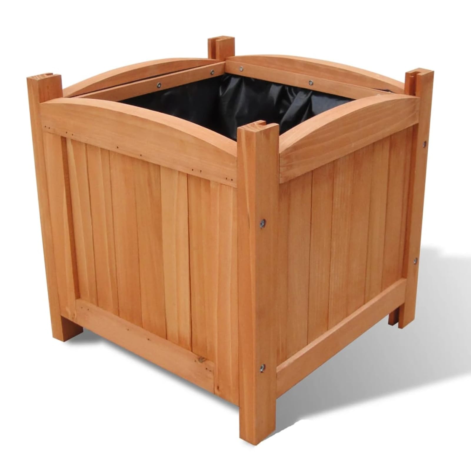 Gecheer 2 Unidades Arriate Exterior Jardinera Maceta Arriate Macetero Huerto Urbano Exterior 30x30x30 cm,Marco para Huerto,Verduras Frutas Flores Maceta Juego de arriates de Madera Marrón