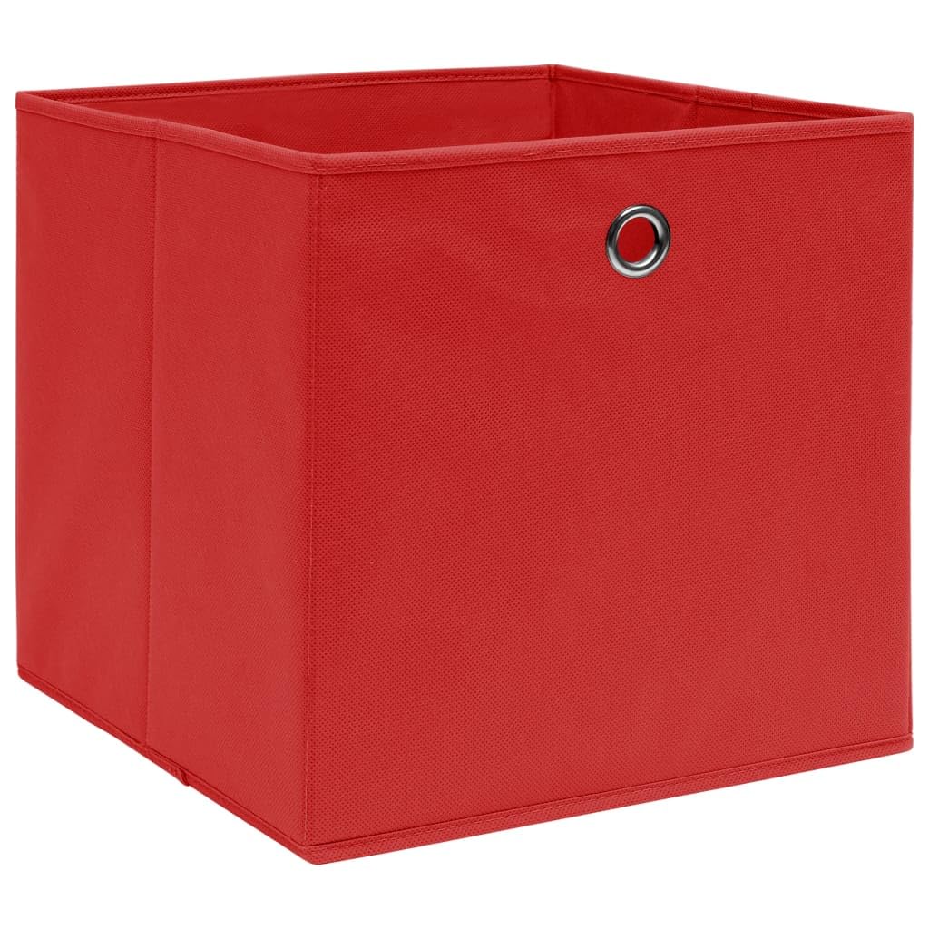 Aufbewahrungsboxen 4 Stk., Rot 32x32x32 cm Stoff, Faltbare Würfel Aufbewahrungskörbe für Kleiderschrank, Regal, Kinderzimmer, Büro