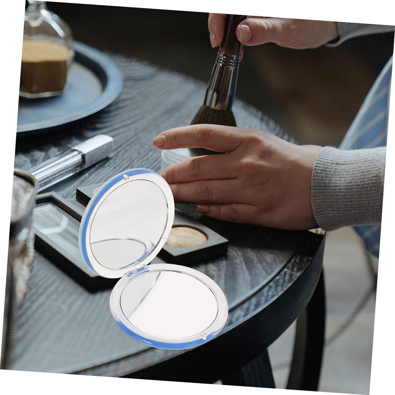 BESTYASH 3 Pezzi Pieghevole Ingranditore Tascabile Rotondo per Viaggi Accessorio Compatto per Donne e Ragazze Design per Ritocchi