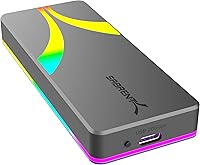 Vista 1 de SABRENT Rocket RGB NVMe y SATA M.2 SSD - Funda USB C 20Gbps sin herramientas, USB 3.2 Gen 2x2, Trim, UASP, RGB LED, compatible