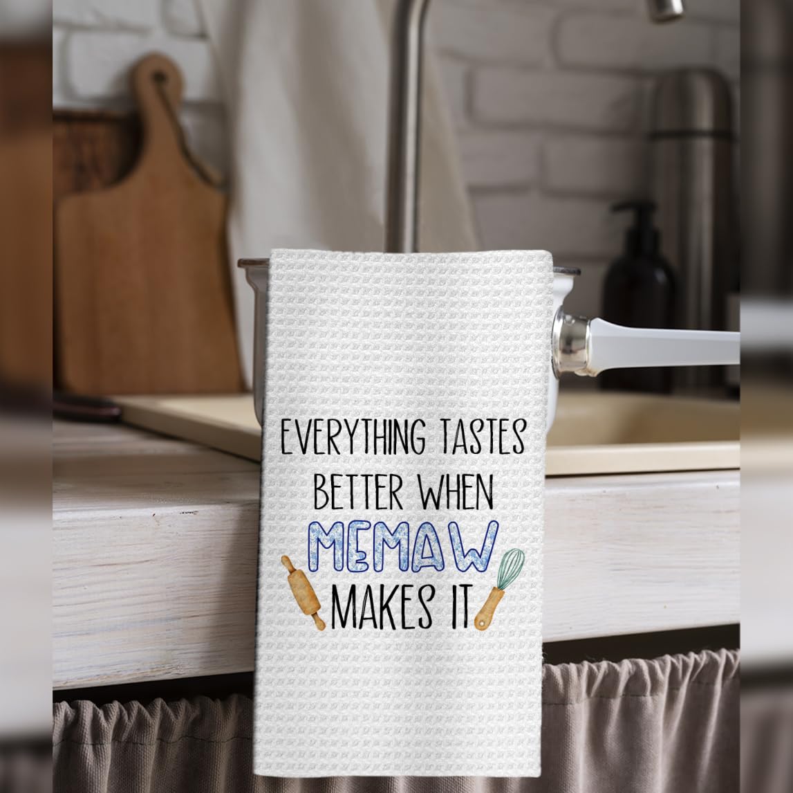 Memaw Gifts Kitchen Towels, Gifts for Memaw Dish Towels Tea Towels, Grandma Kitchen Towel, Grandma Gift from Grandkids Hand Towels for Bathroom, 16x24 Inches