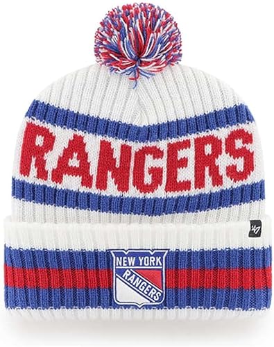 '47 NHL - Gorro de punto unisex para adultos, con logotipo primario, con licencia oficial Bering Sport con pompón para clima frío