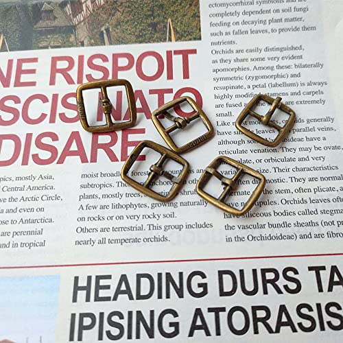 50Pcs Single Prong Belt Buckle Metal Rectangle Prong Pin Shoe Needle Center Bar Buckle For Making Doll Clothes Shoes Bags Belt (Bronze Tone) #TOP3