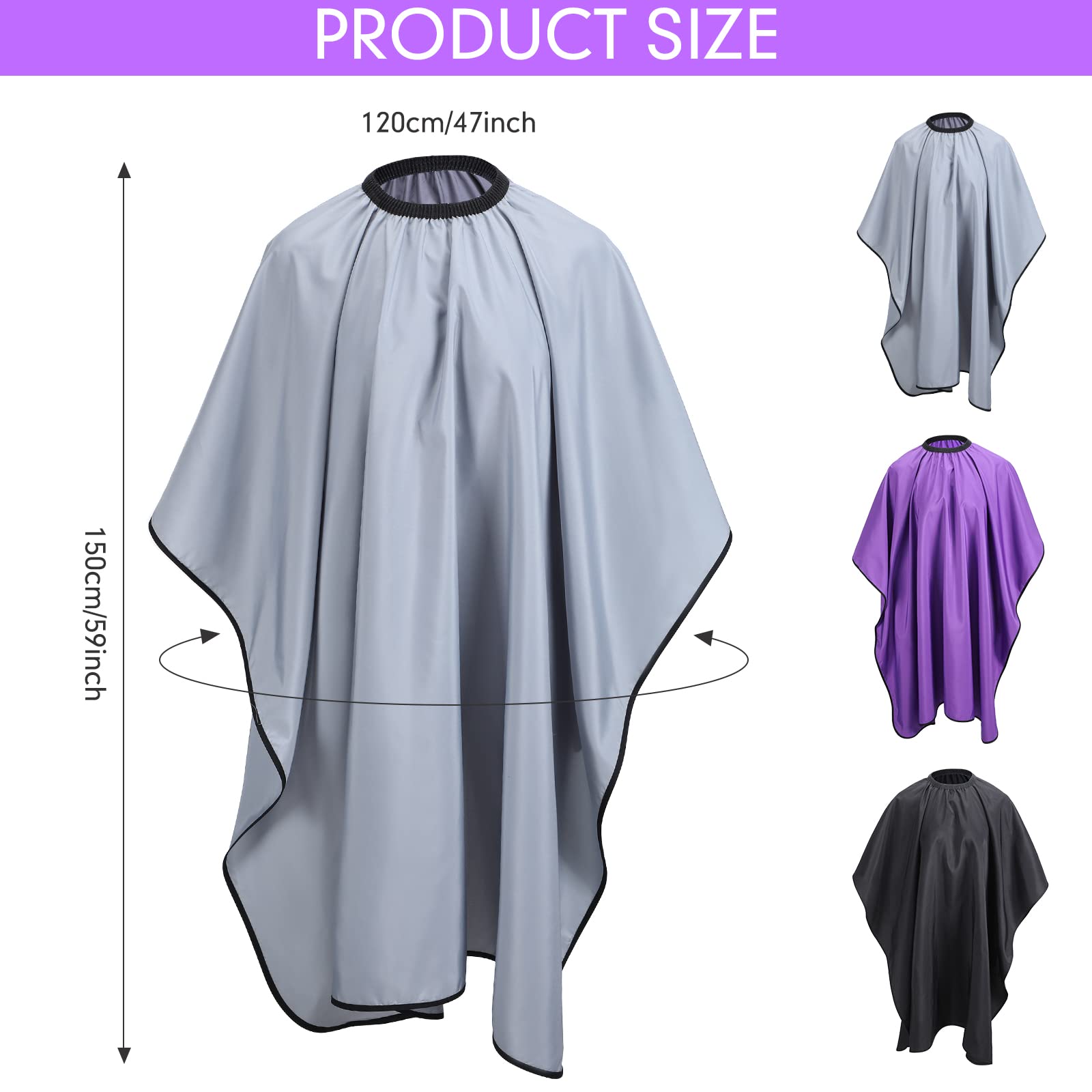 '6 Pcs Professional Waterproof Hair Styling Cape Salon Barber Cape Hairdresser Haircuting Cape Adjustable Size, 47'' x 59'''
