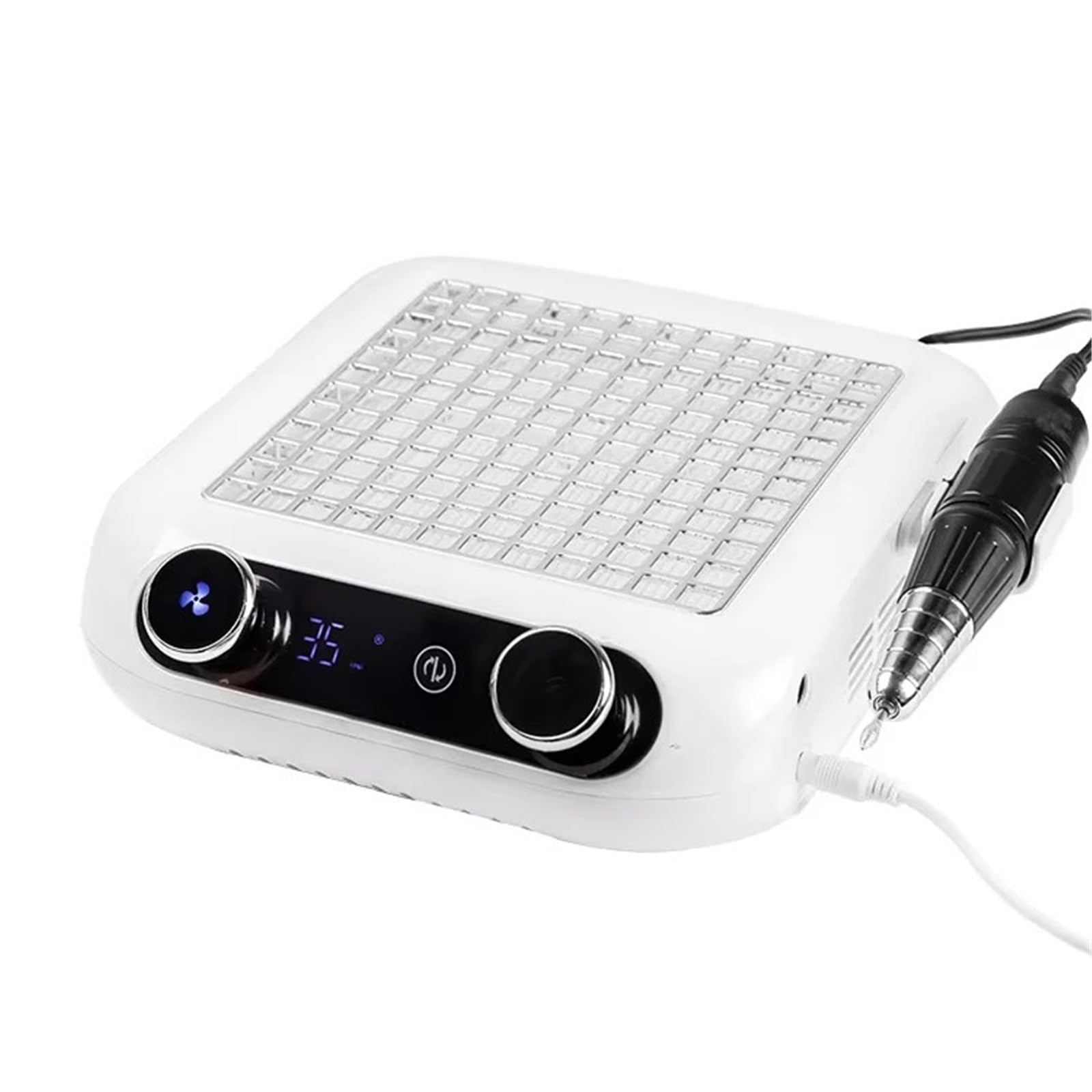 Odkurzacz do paznokci, Bardzo wydajny odkurzacz do paznokci z wyświetlaczem LCD, 48 W, odkurzacz do paznokci, sprzęt do paznokci, wiertarka 35000 obr./min, 2 w 1