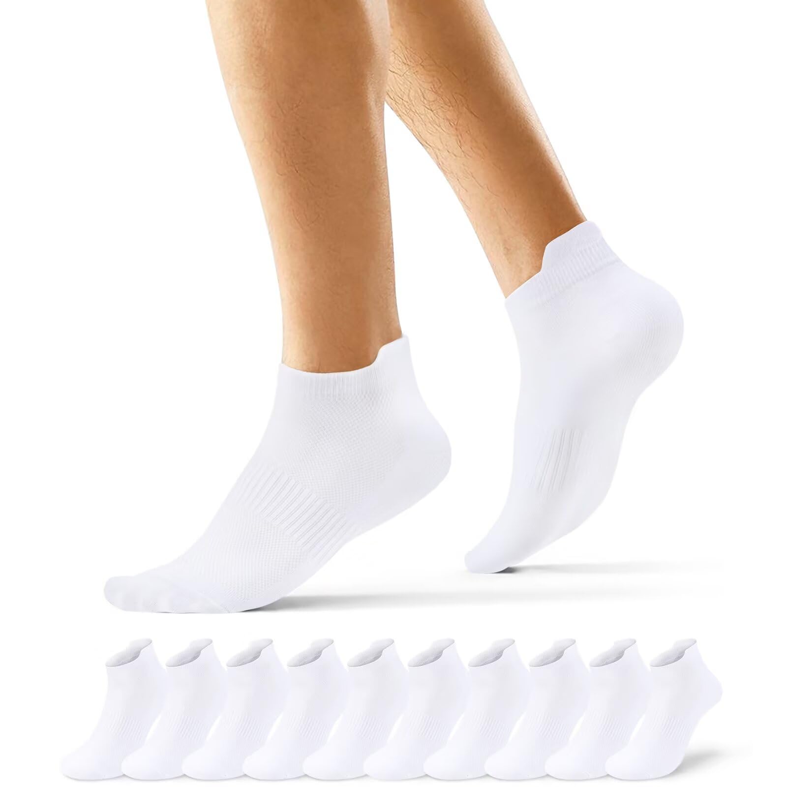 EKSHER 10 Paia Calzini Uomo Corti Calze Donna Corte Cotone Calza Sportive Basse Traspirante Running Elastiche Tennis