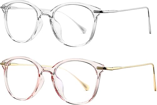 Miniatura 2 de Gafas redondas retro con bloqueo de luz azul para mujeres y hombres