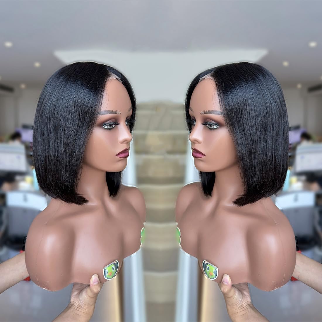 Wear and Go Glueless Bob Wig Human Hair with Pre-Plucked 5x5 HD Lace