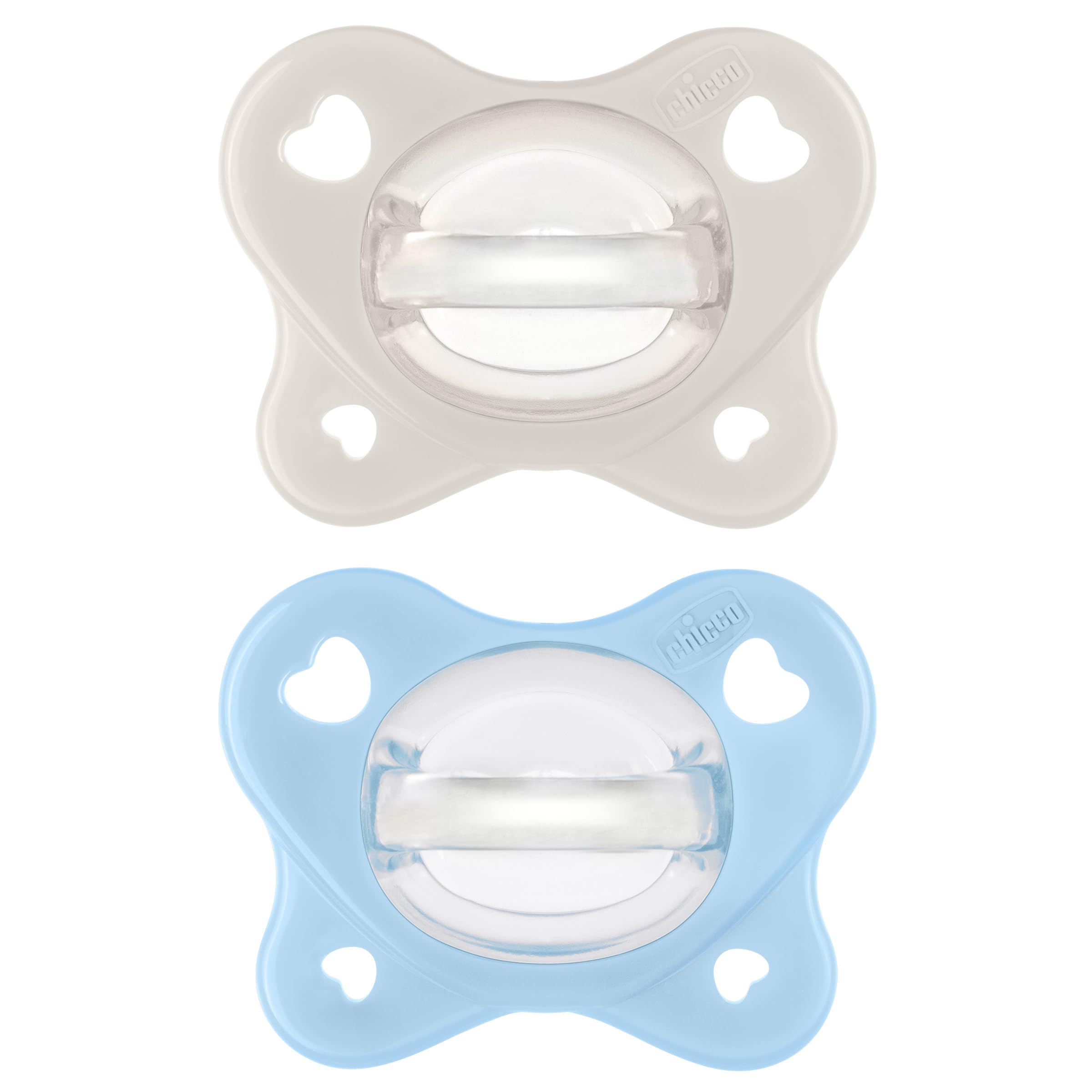 Chicco PhysioForma Dual Soft Orthodontic Pacifier, 2-6m | 100% Soft Silicone | Supports Breathing & Oral Development | One-Piece Design | Flex-Shield