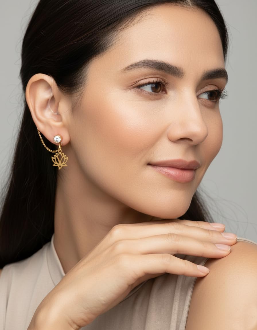 Boucle d'oreille anti-perte pour surdité | Chaîne de rétention pour maintien des appareils auditifs pour sourds | Empêche les chutes et les pertes d'amplificateurs ou implants cochléaires | (OR)